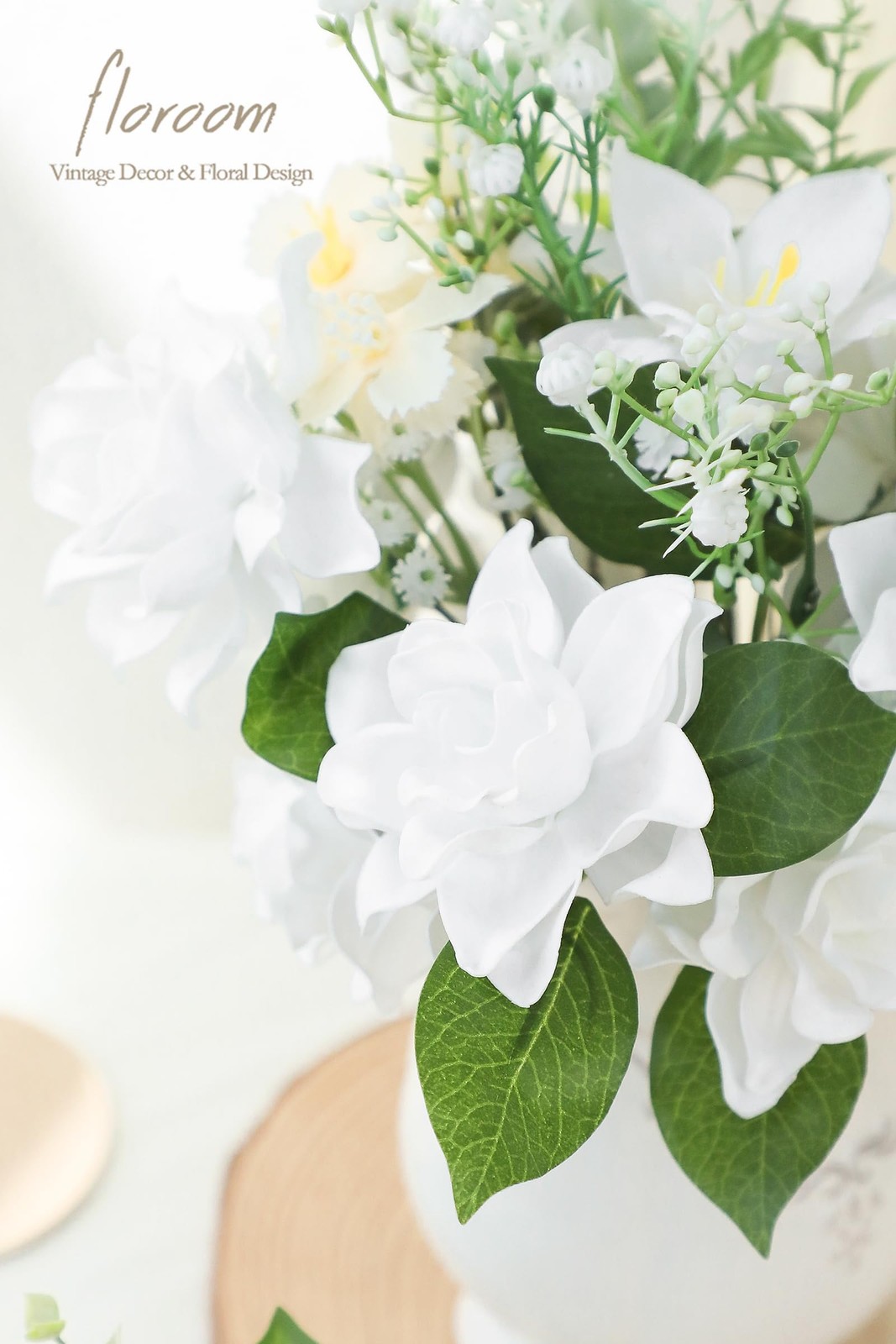 Artificial Gardenia Flowers 2.7″ 25pcs Real Looking White Foam Fake Flowers w…