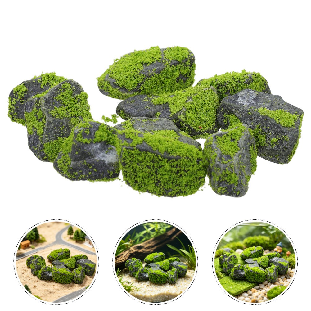 10 Pcs Fish Tank Landscape Ornament Artificial Rocks for Aquarium