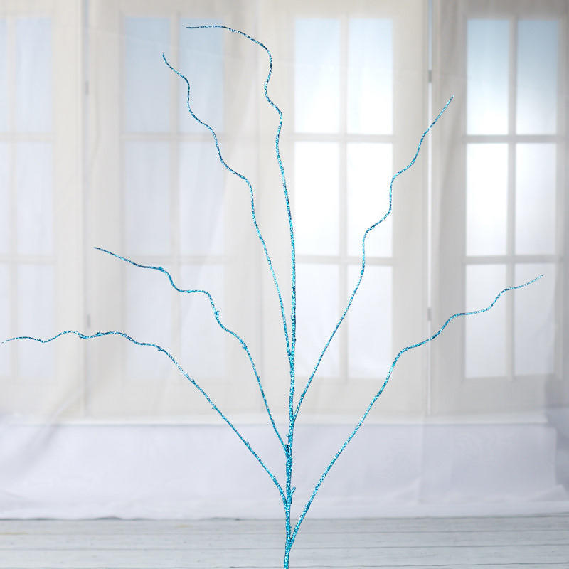 Factory Direct Craft Blue Glittered Artificial Twig Sprays | 3 Sprays