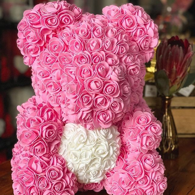 Floral Flower Foam Rose Teddy Bear Romantic Valentine’s Day Gift USA SELLER