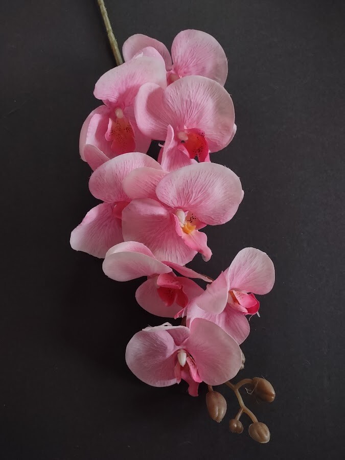 Artificial Phalaenopsis Orchid flower stem. Silk Flowers PINK