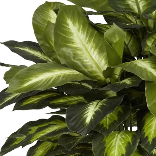 24in Dieffenbachia Artificial Plant, Faux Greenery with Decorative Planter