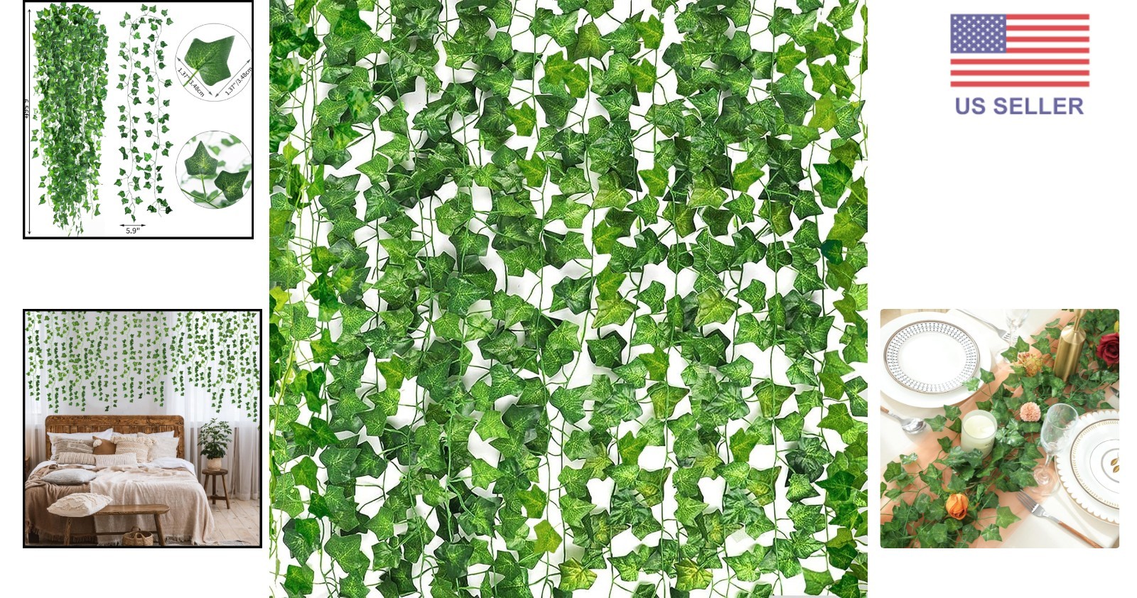 158 Feet of Artificial Ivy Vines – Perfect for Weddings & Home Decor