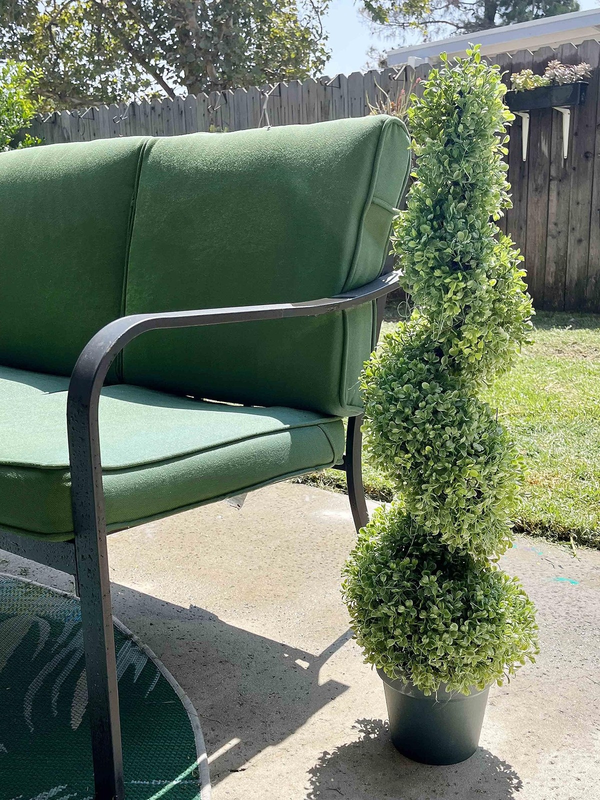 2 x 36 Inch Boxwood Spiral Shape Faux Planters for Home Decor, Office Desk, Fron