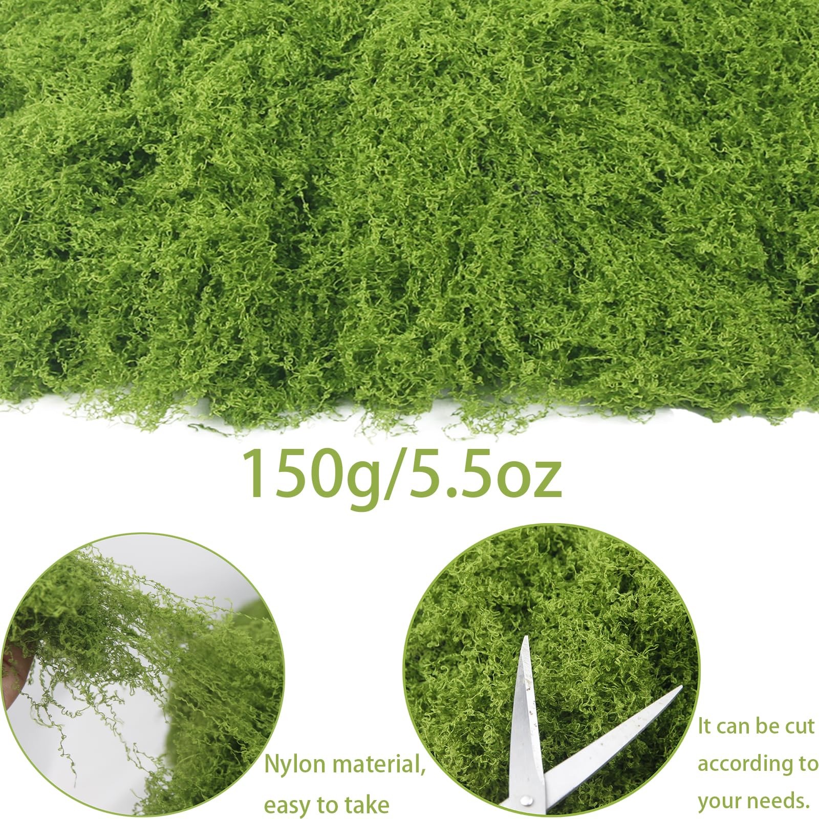 Fake Moss for Crafts 5.5OZ Faux Moss for Plants Indoor Artificial Green Moss …
