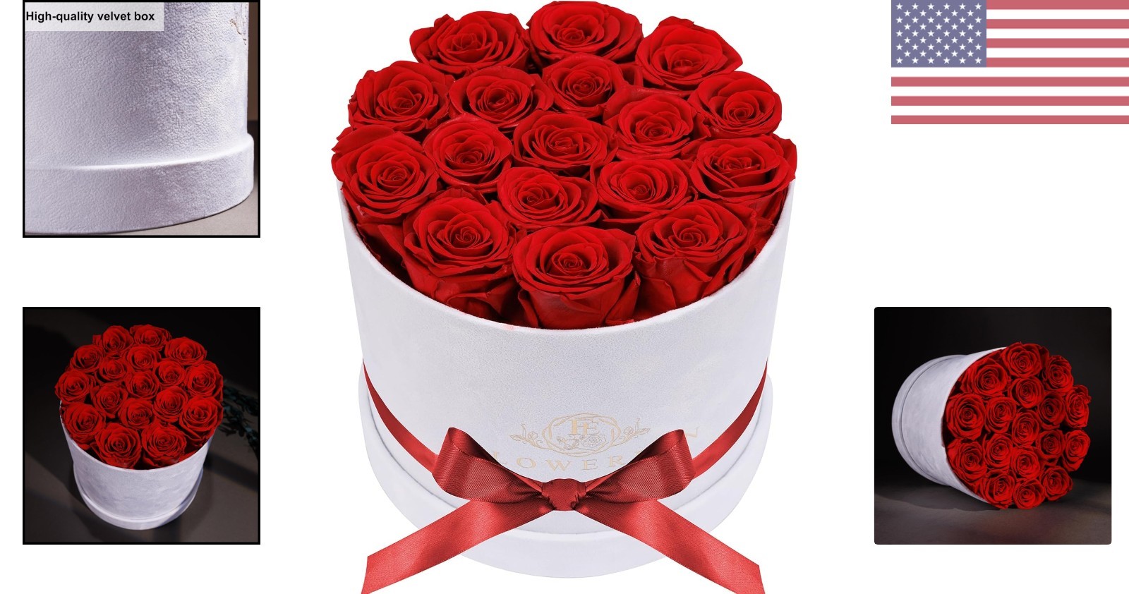 Effortlessly Elegant 17 Roses in Suede Box – No Care Needed for Stunning Beauty