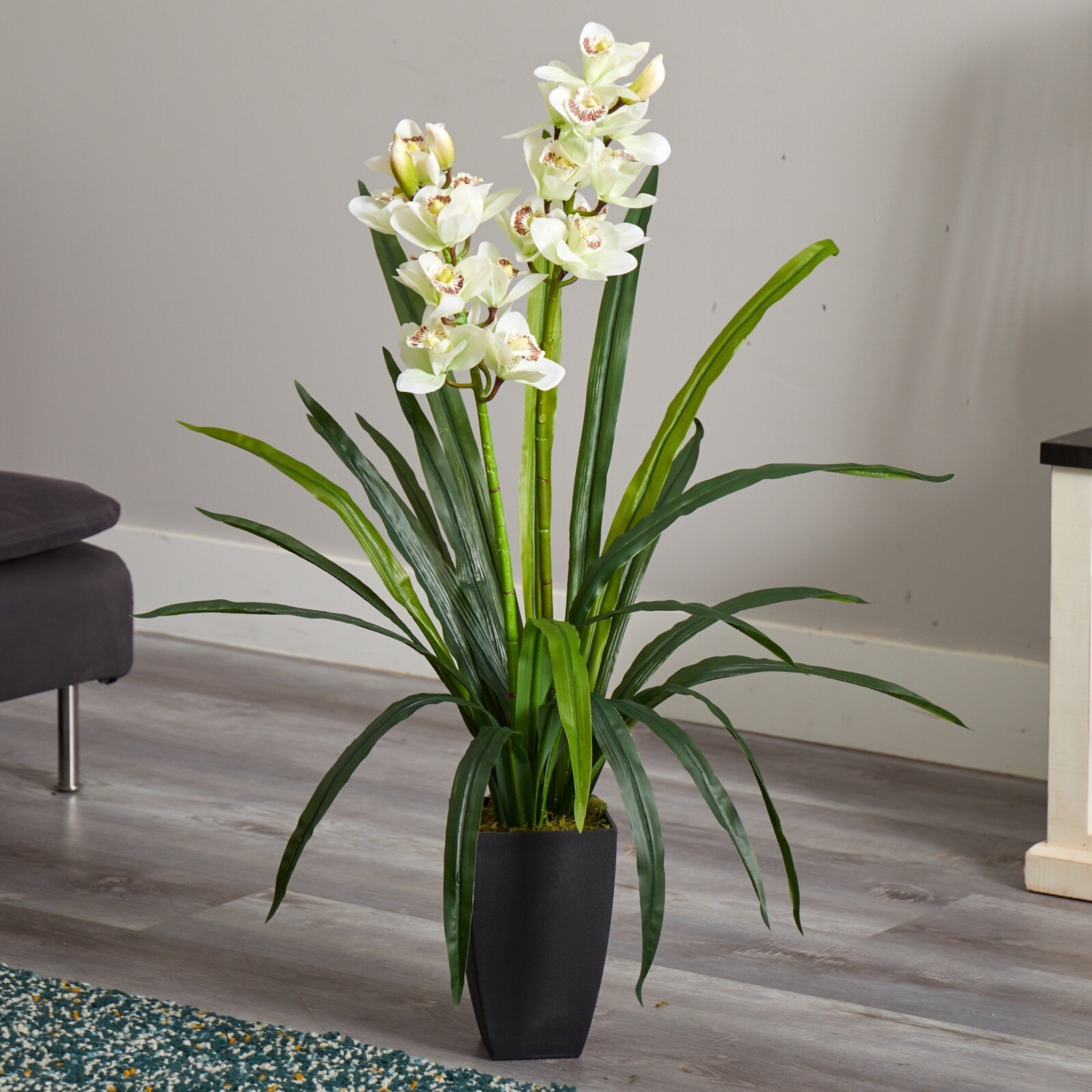 39″ Large Cymbidium Orchid Artificial Plant Home Decor (Real Touch). Retail $99