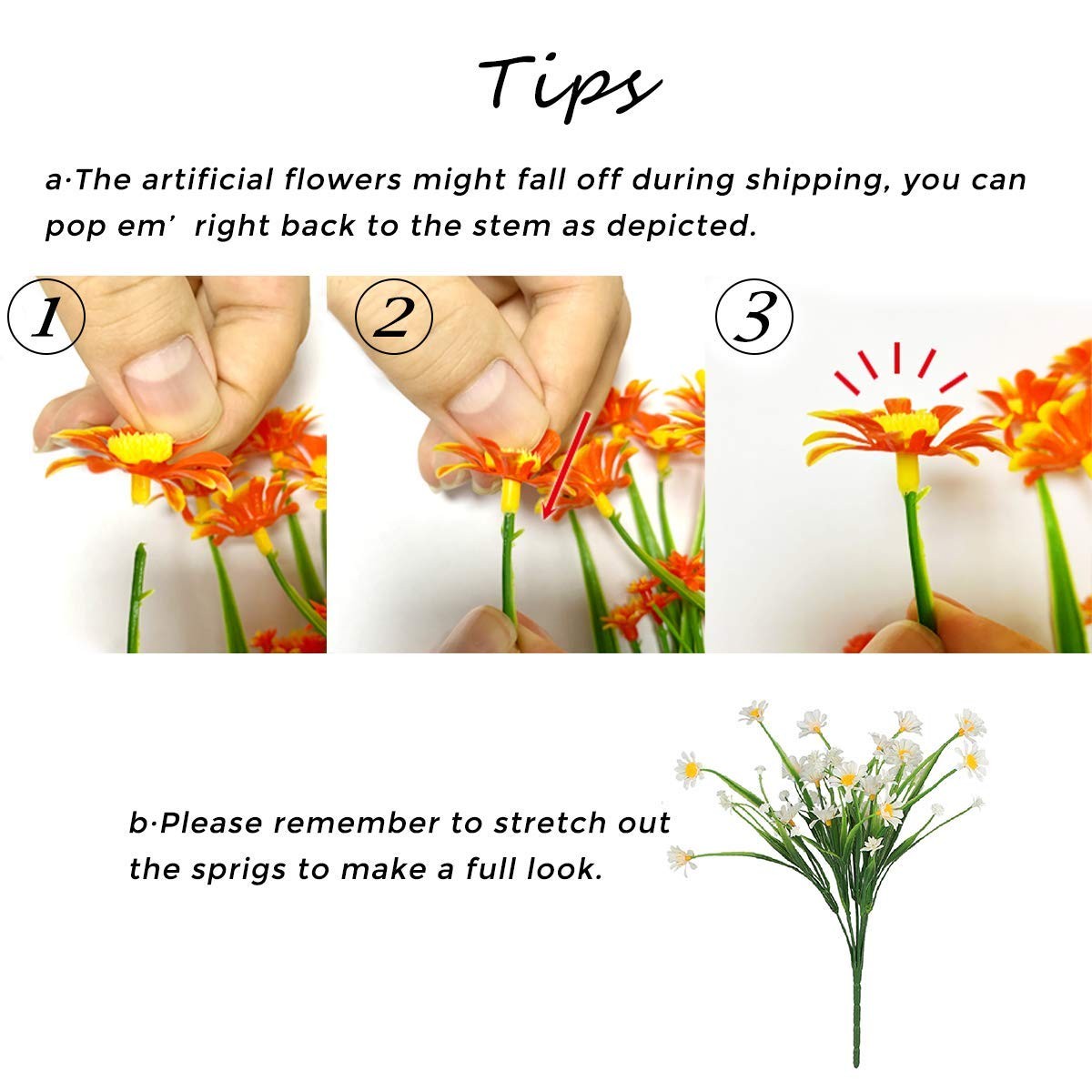 6Pcs Star Jasmine Artificial UV Resistant Flowers Outdoor Plastic Flowers