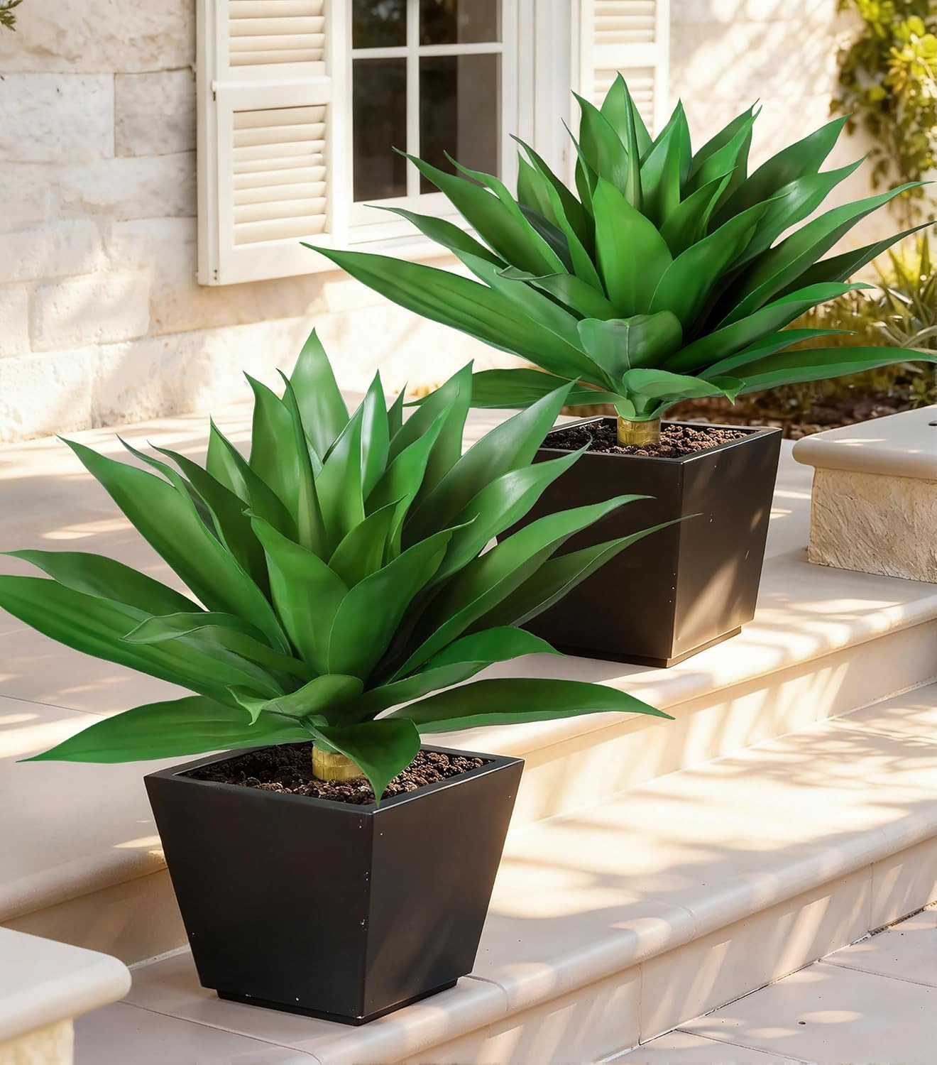 28″ UV Resistant Artificial Agave Plants – 2 PCS for Outdoor Decor