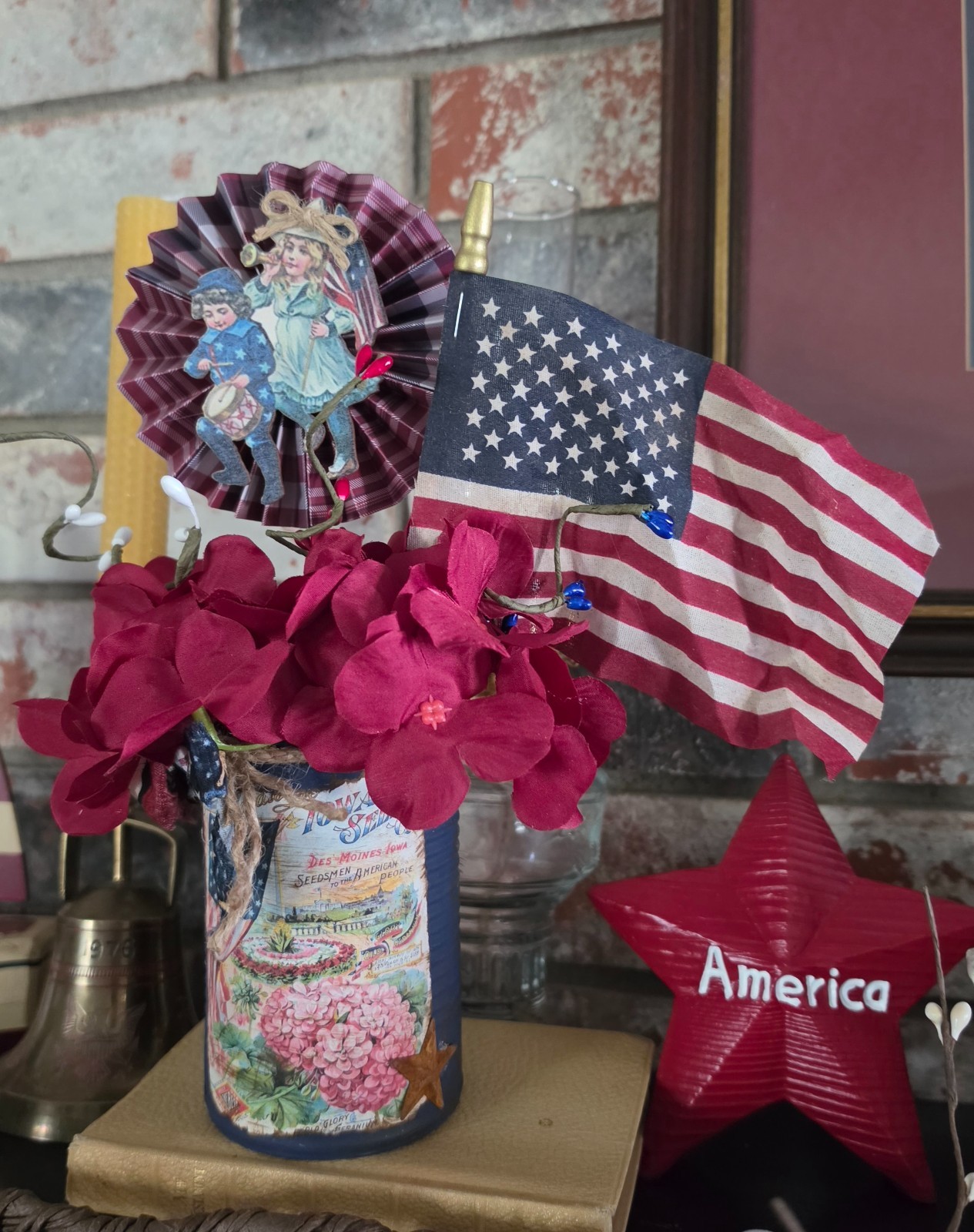 Americana Patriotic Centerpiece Modern Primitive 4th of July Folk Art Choose One