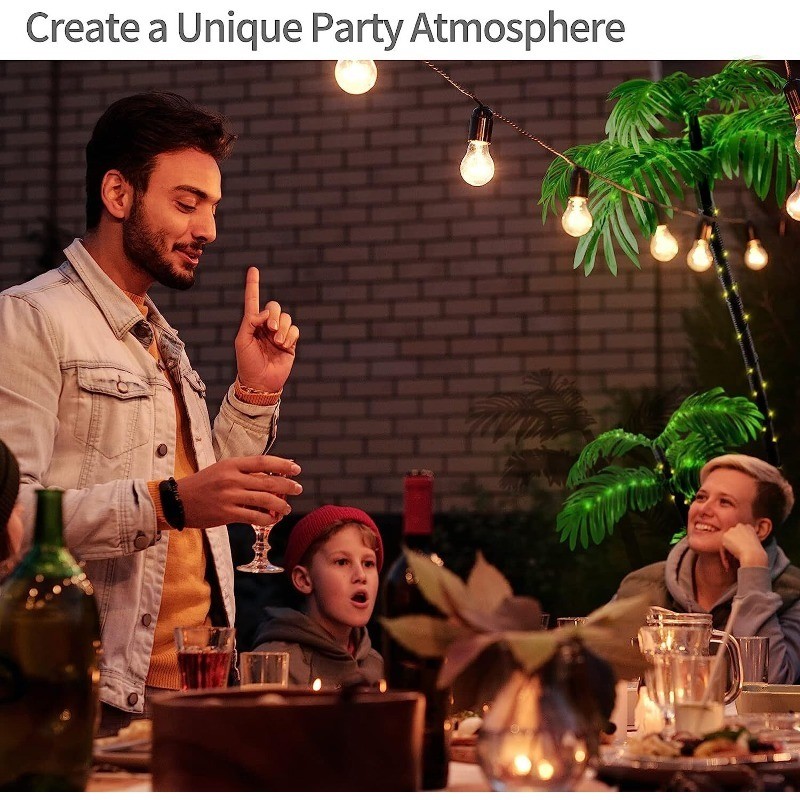 6Ft Artificial Palm Tree Outdoor for Patio Party Decor Hawaiian with 8 Modes