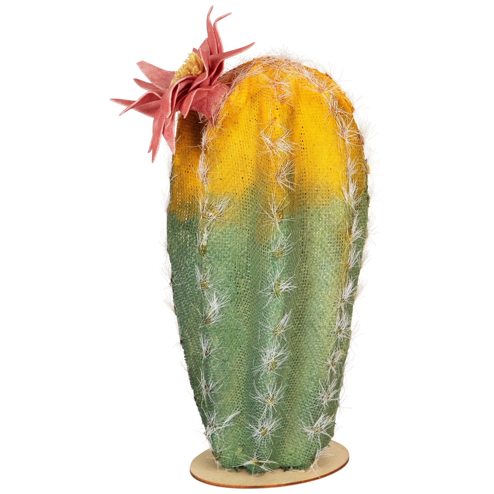 Northlight 8.5″ Southwestern Style Green Cactus on Base with Pink Flower