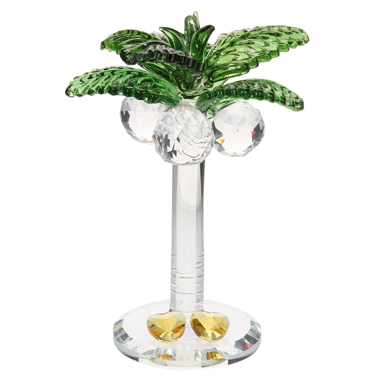 Crystal Coconut Tree Ornament 3.93In Artificial Palm Tree Figurine Decorative…