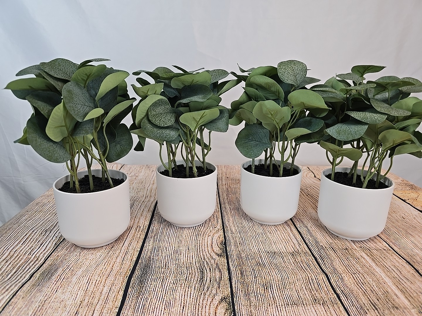 Potted Faux Plant Set of 4 – 9” Indoor Decorative