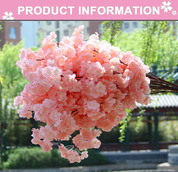 US STOCK Artificial Cherry Blossom Tree Sakura Tree Decor Cherry Blossom Vines