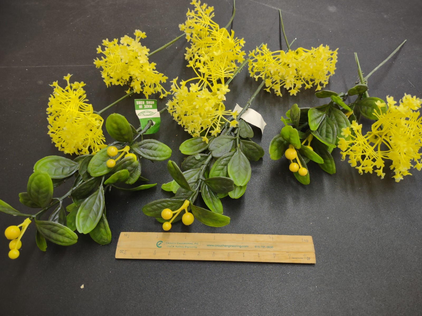 9 Stems 1960s Vintage Plastic Retro Flowers & Greenery-Mistletoe & Babies Breath