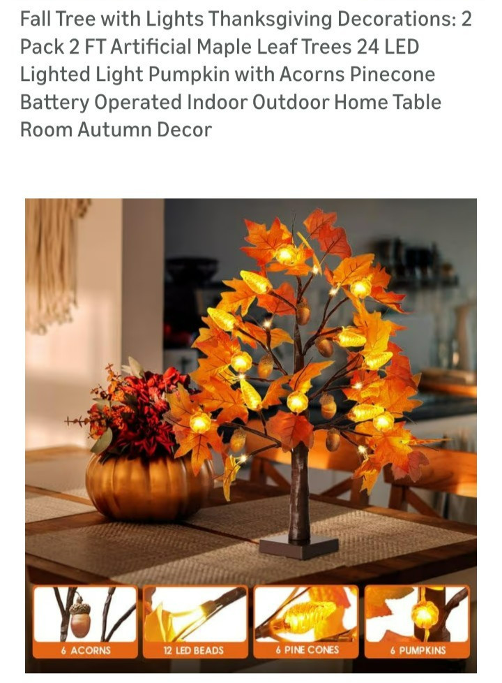 Autumn light up trees pack of 2