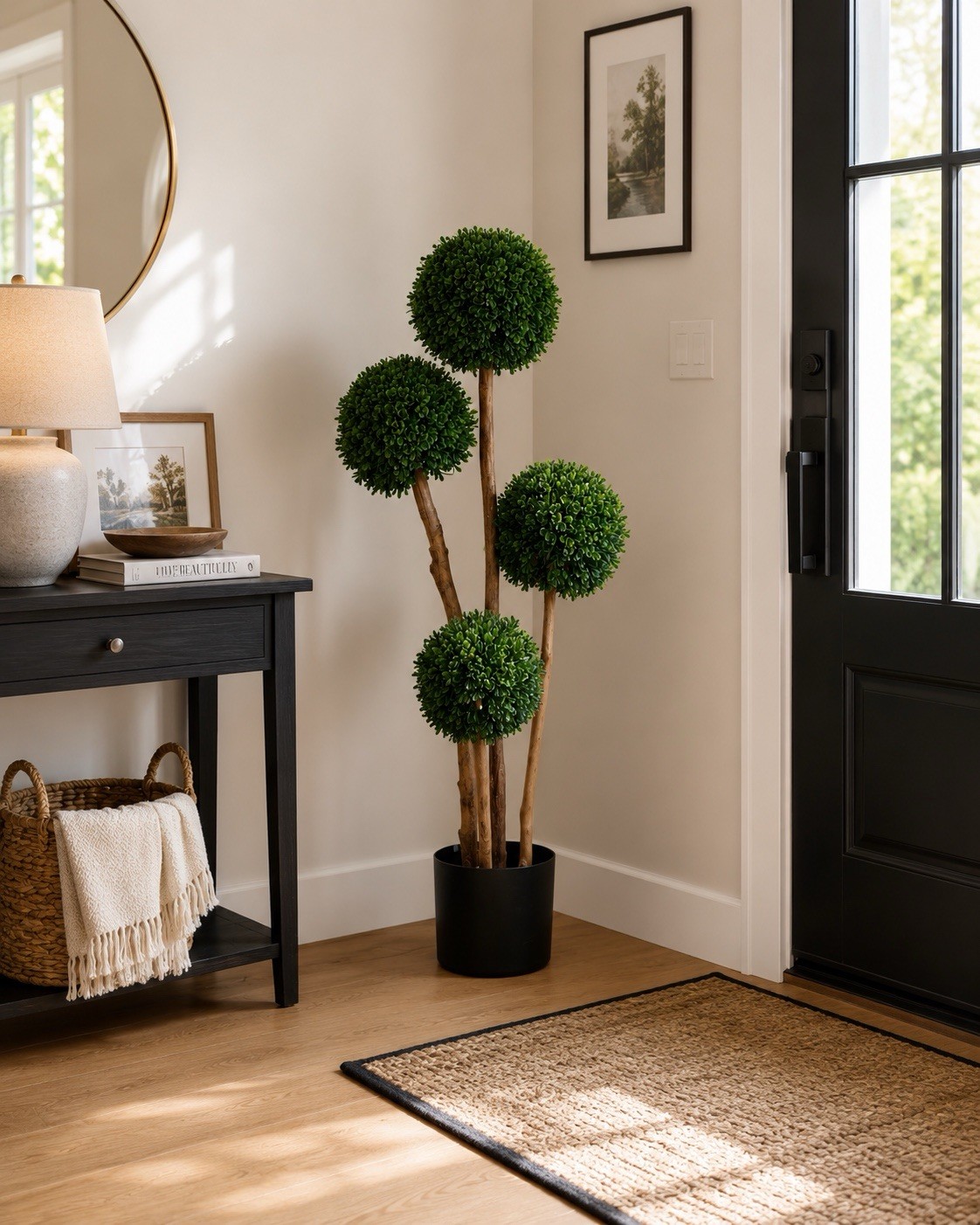 3’ UV Artificial Boxwood Topiary Tree Indoor/Outdoor