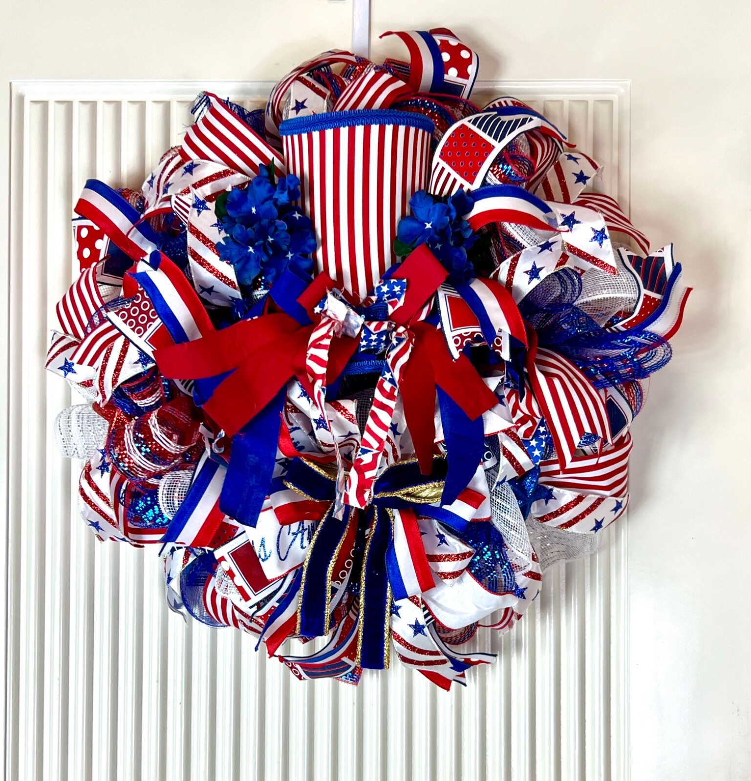 Patriotic Wreath Flag 4th of July Wreath Red White-Blue USA Wreath Uncle Sam