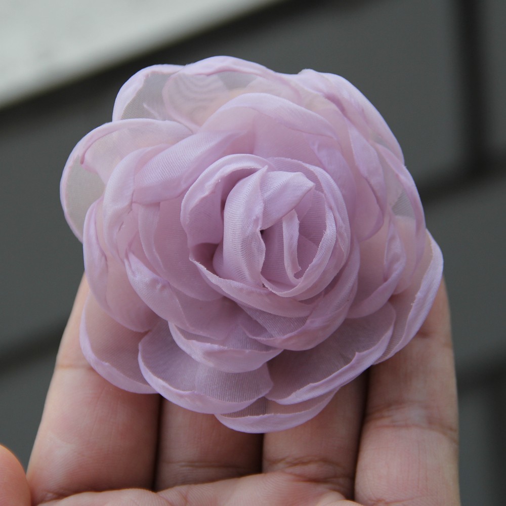 Sewing Fabric 3D Chiffon Flower DIY Chiffon Artificial Flower Burnt Edge Handmad
