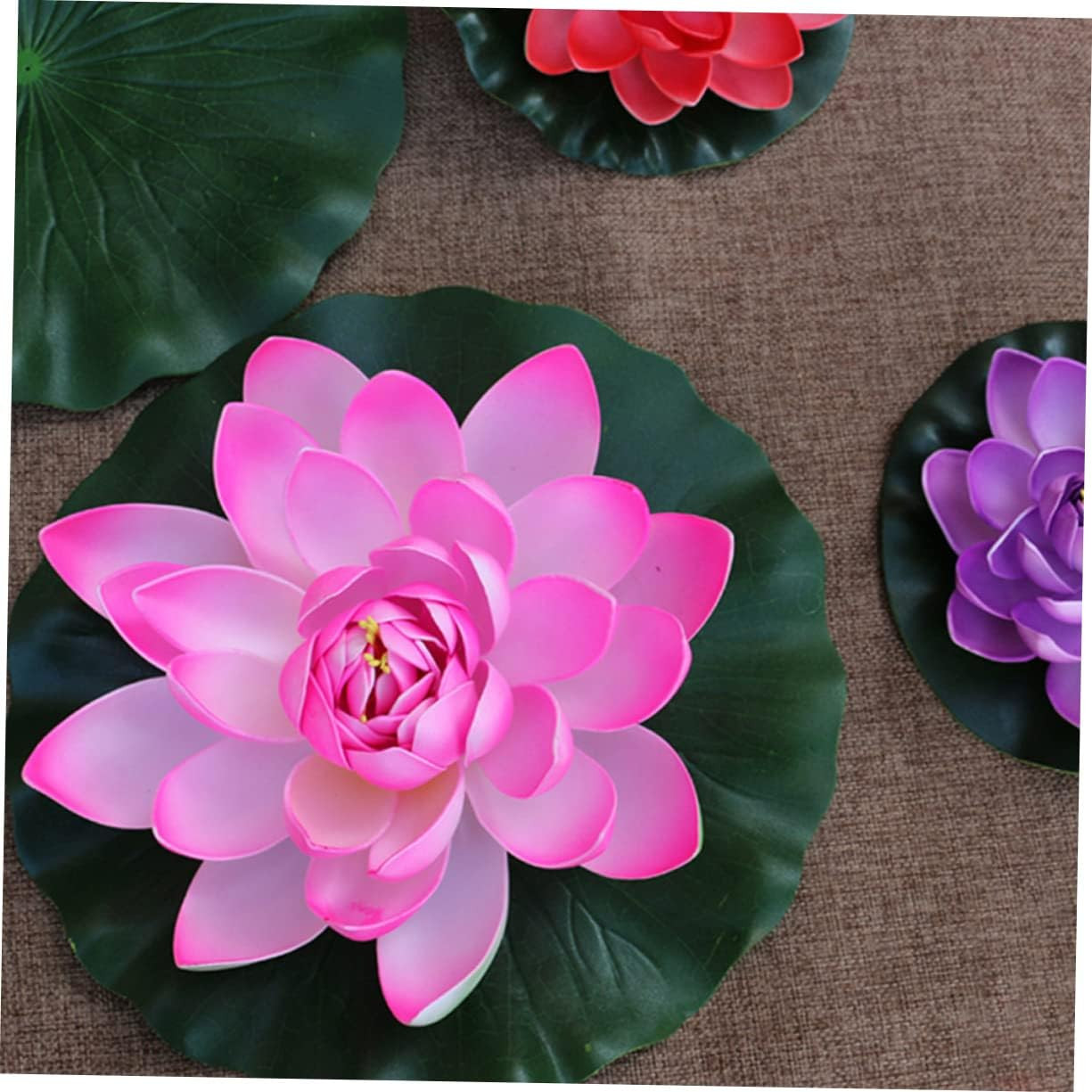 DOITOOL Artificial Lily Pads for Koi Pond: 3 Pcs Artificial Floating Foam Lotus