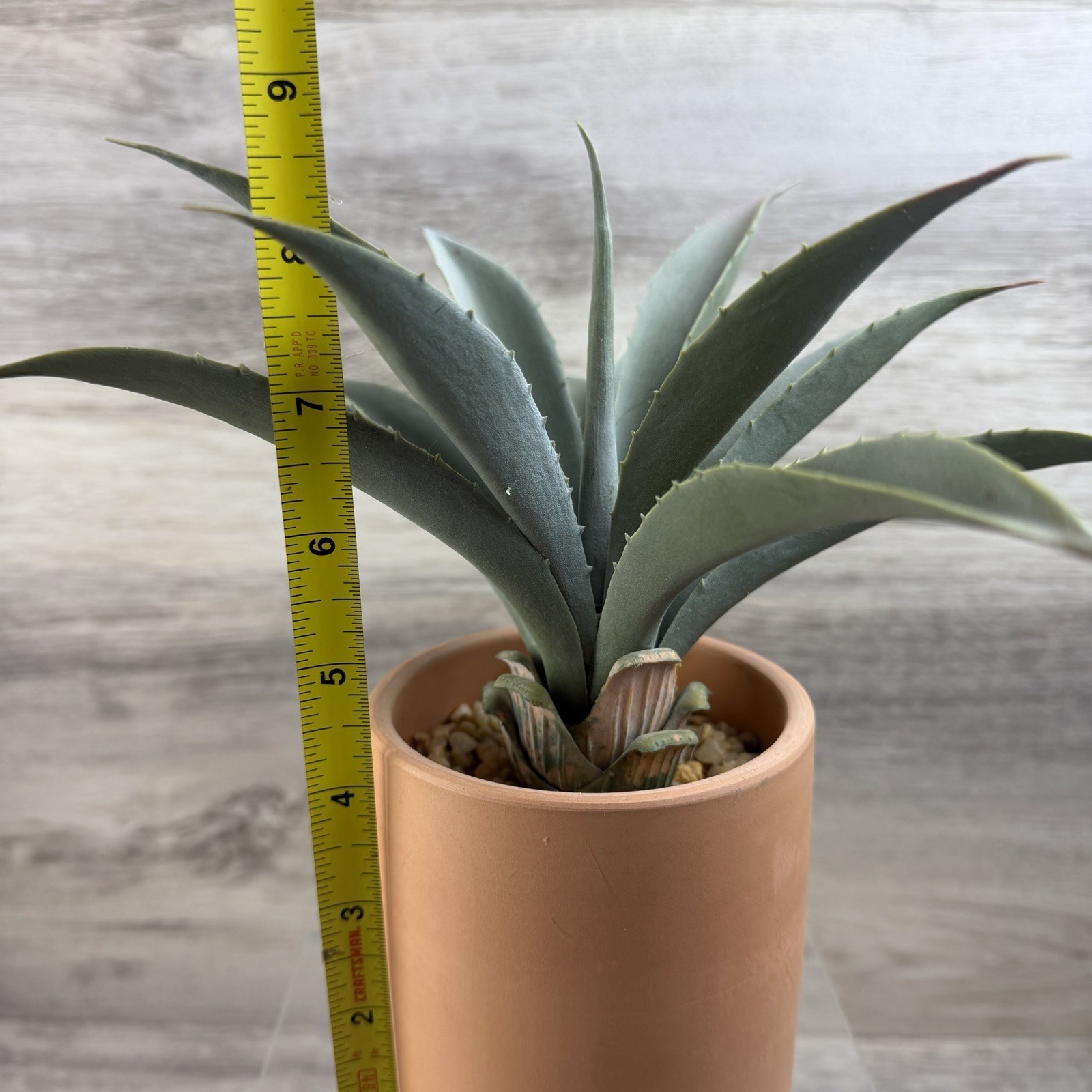 Artificial Faux Fake Blue Agave Plant in Terracotta Pot Desert Bohemian 8” Tall