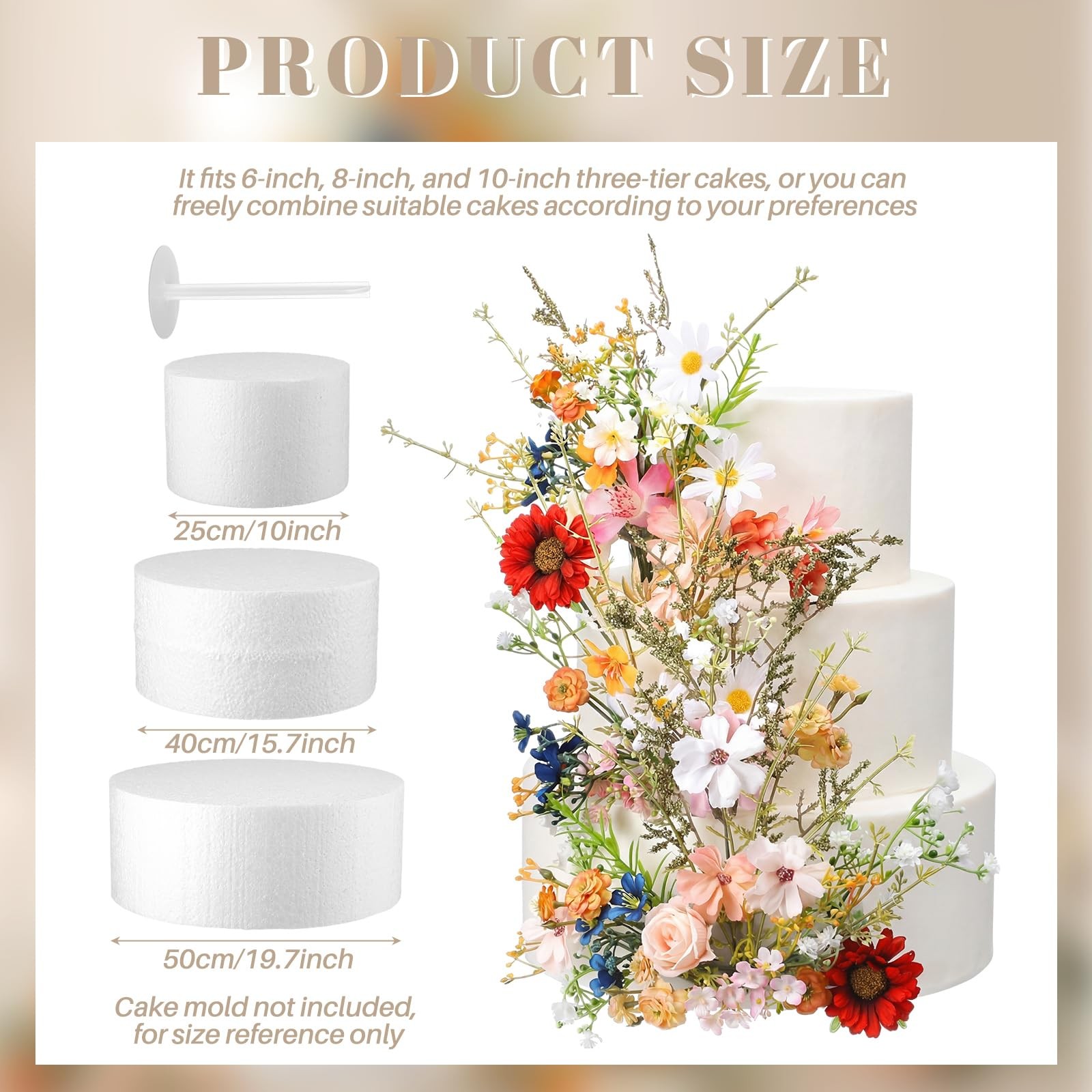 Wildflowers Floral Wedding Cake Flowers Toppers Bridal Baby Shower Decor 1 Set