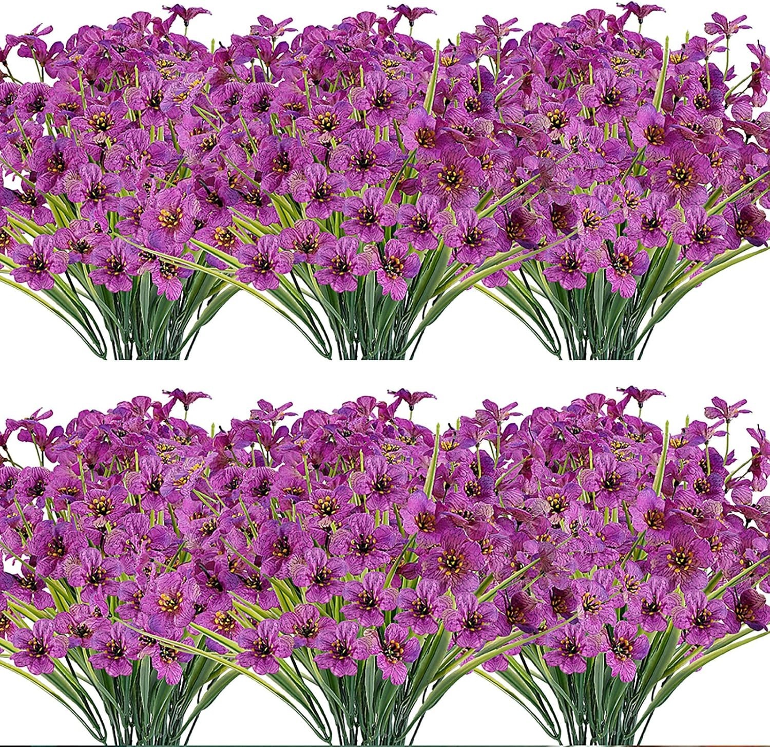 Maintenance-Free Purple Artificial Flowers – 20 Bundles for -Round Beauty