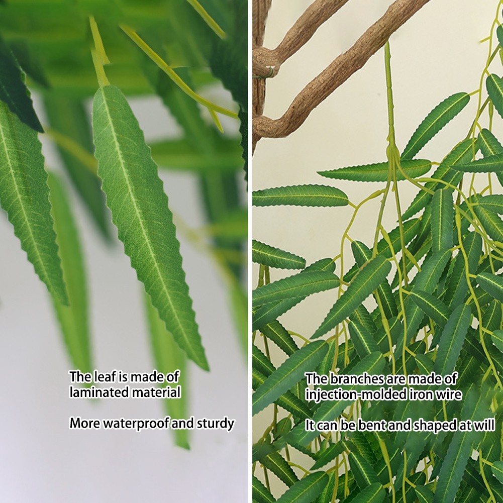 4Pcs Artificial Weeping Willow Wall Hanging Decoration for Home and Office