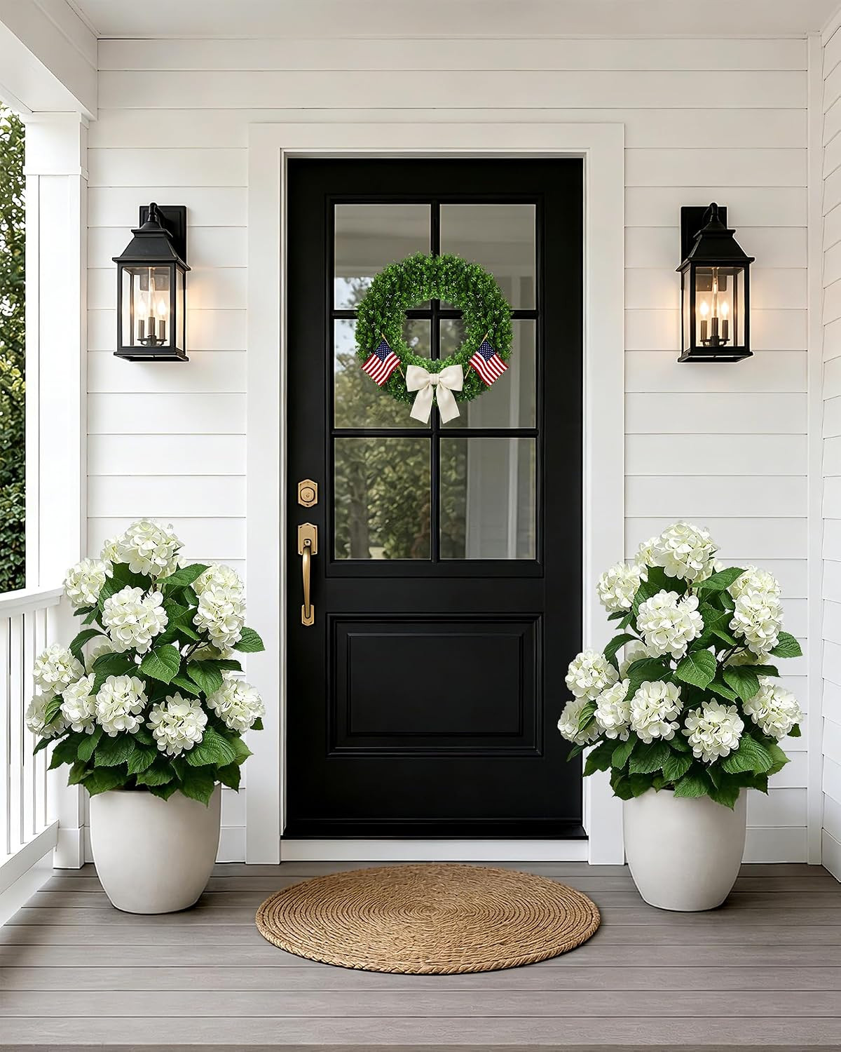 Artificial Hydrangea Tree 29.9″ Tall Set of 2, Faux Hydrangea Flowers in Pot, UV