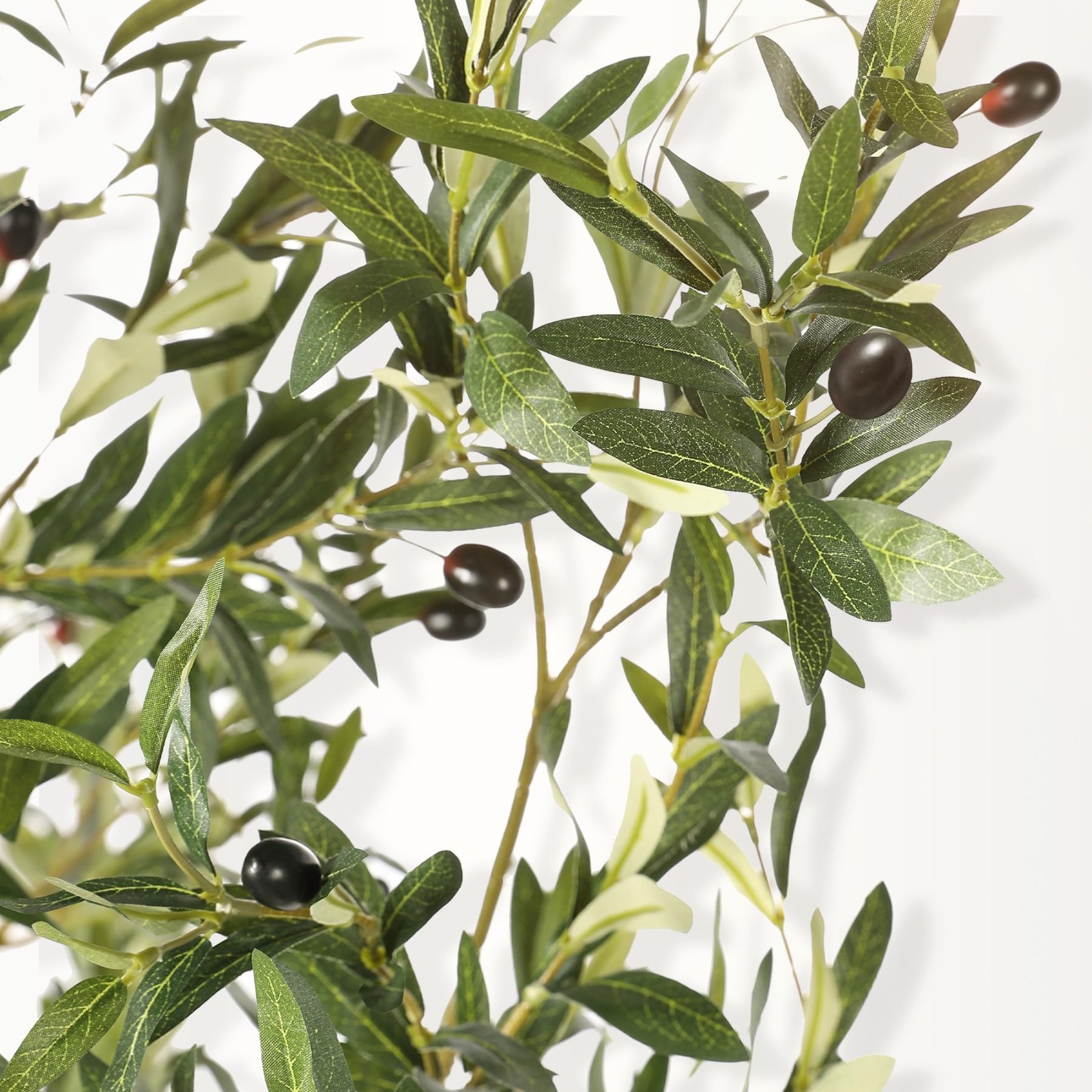 7ft Artificial Olive Tree – Lifelike Faux Plant with Large Branches & Fruits for