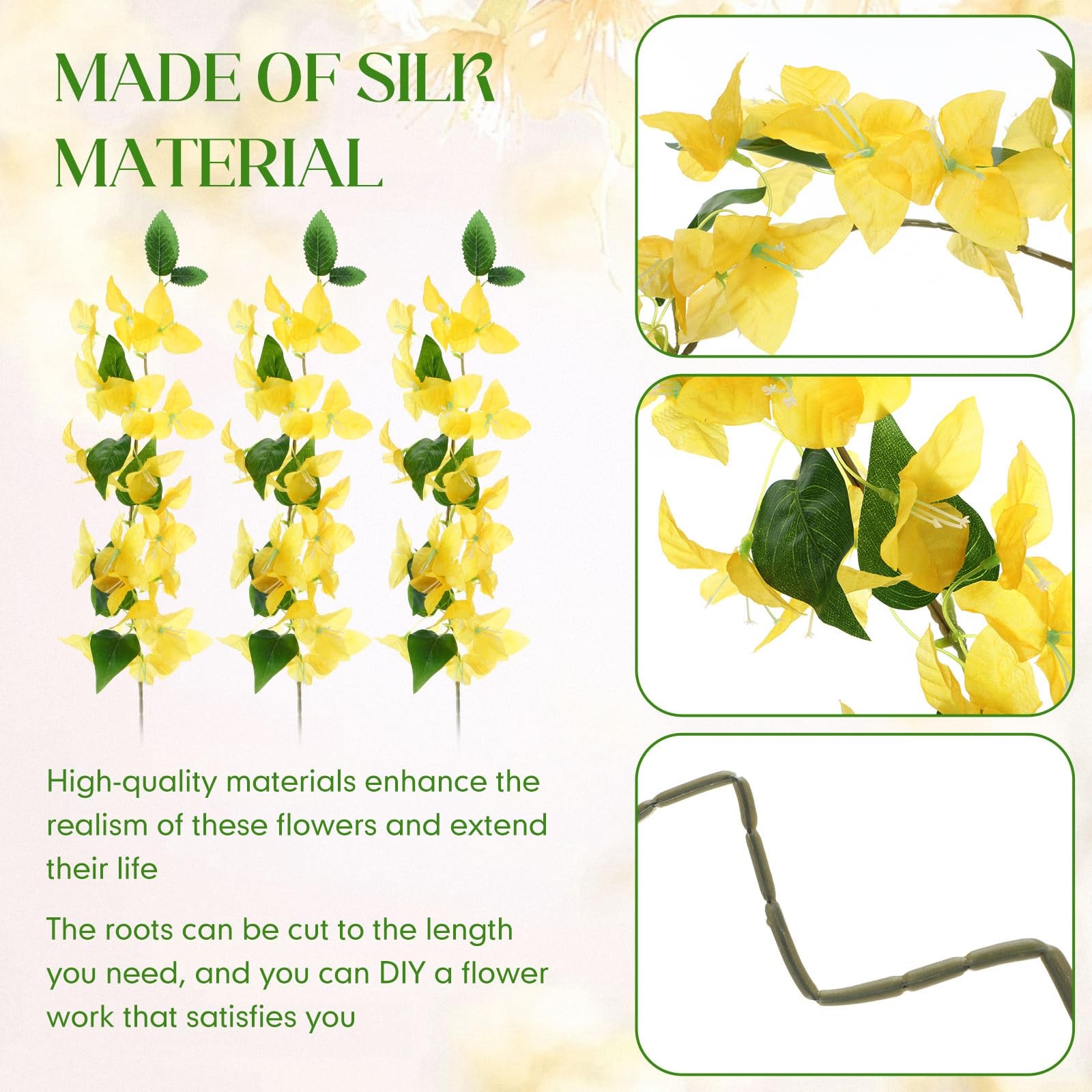 30 Pcs Artificial Faux Bougainvillea Fake Flower Silk Bougainvillea Branches …