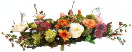 4665 Mixed Mini Peony Centerpiece Silk Flower Arrangement,10″D x 34″W x 6.5″H
