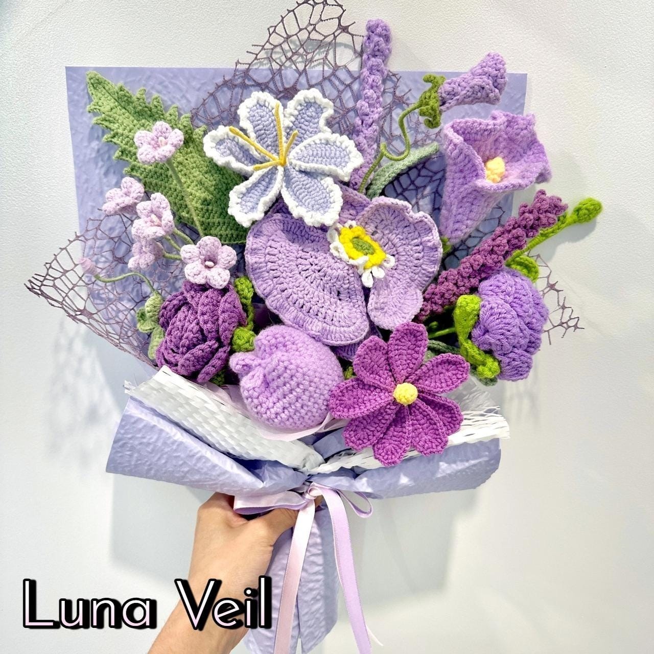 Luna Veil Crochet Flower Bouquet Premium Ready to Gift Home Decor