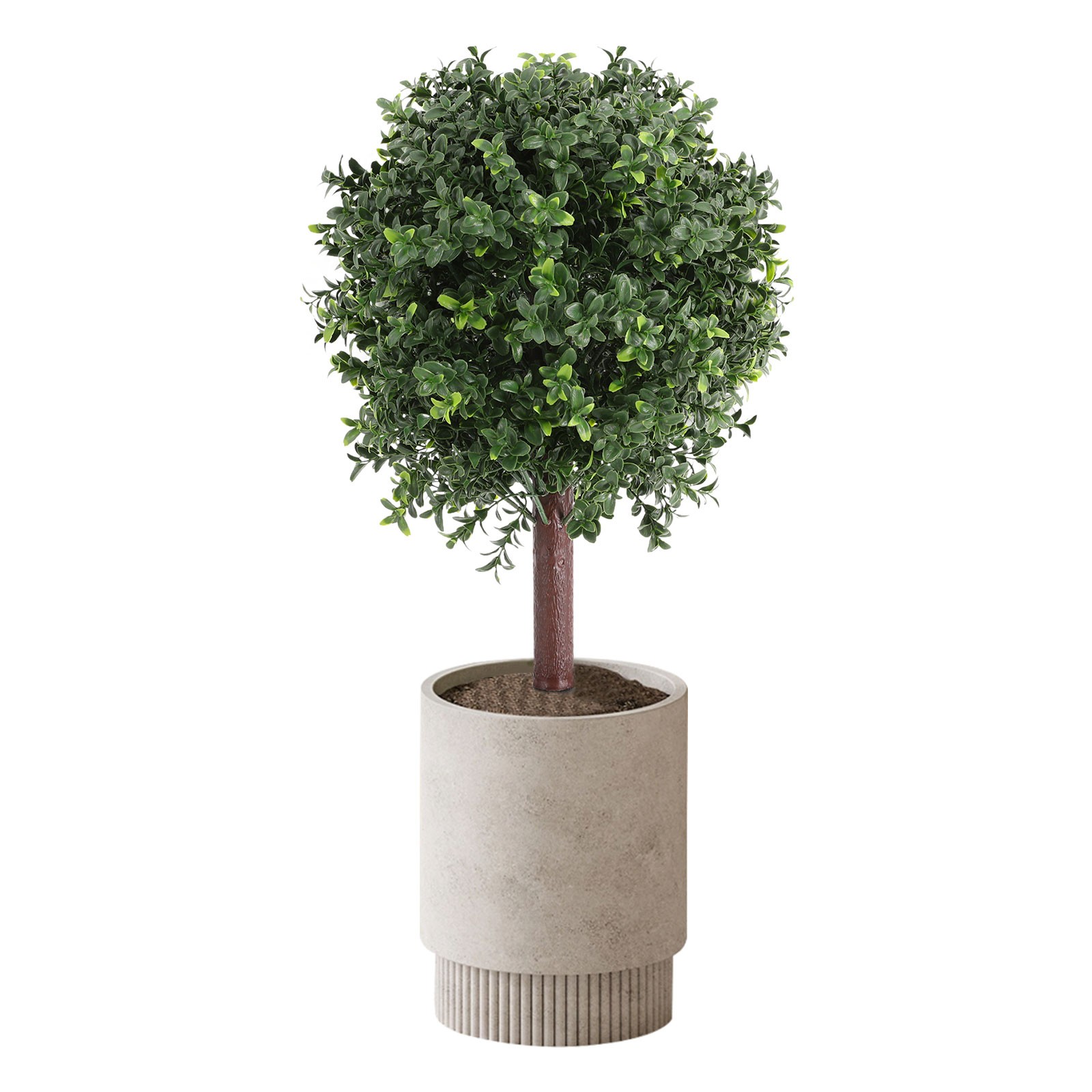 4 Pcs 25.6inch Artificial Boxwood Topiary Ball Trees with Ground Spikes