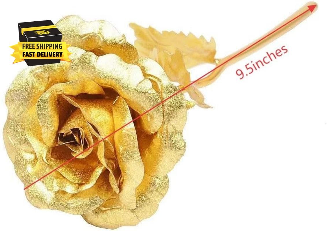 Gold Dipped Rose, Eternal Long Stem Golden Rose | Luxurious Romantic Gift for Wo