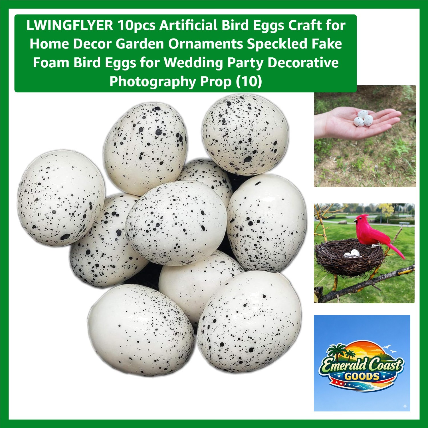 10 Handmade Speckled Foam Eggs – Decorative Props for Parties & Photography