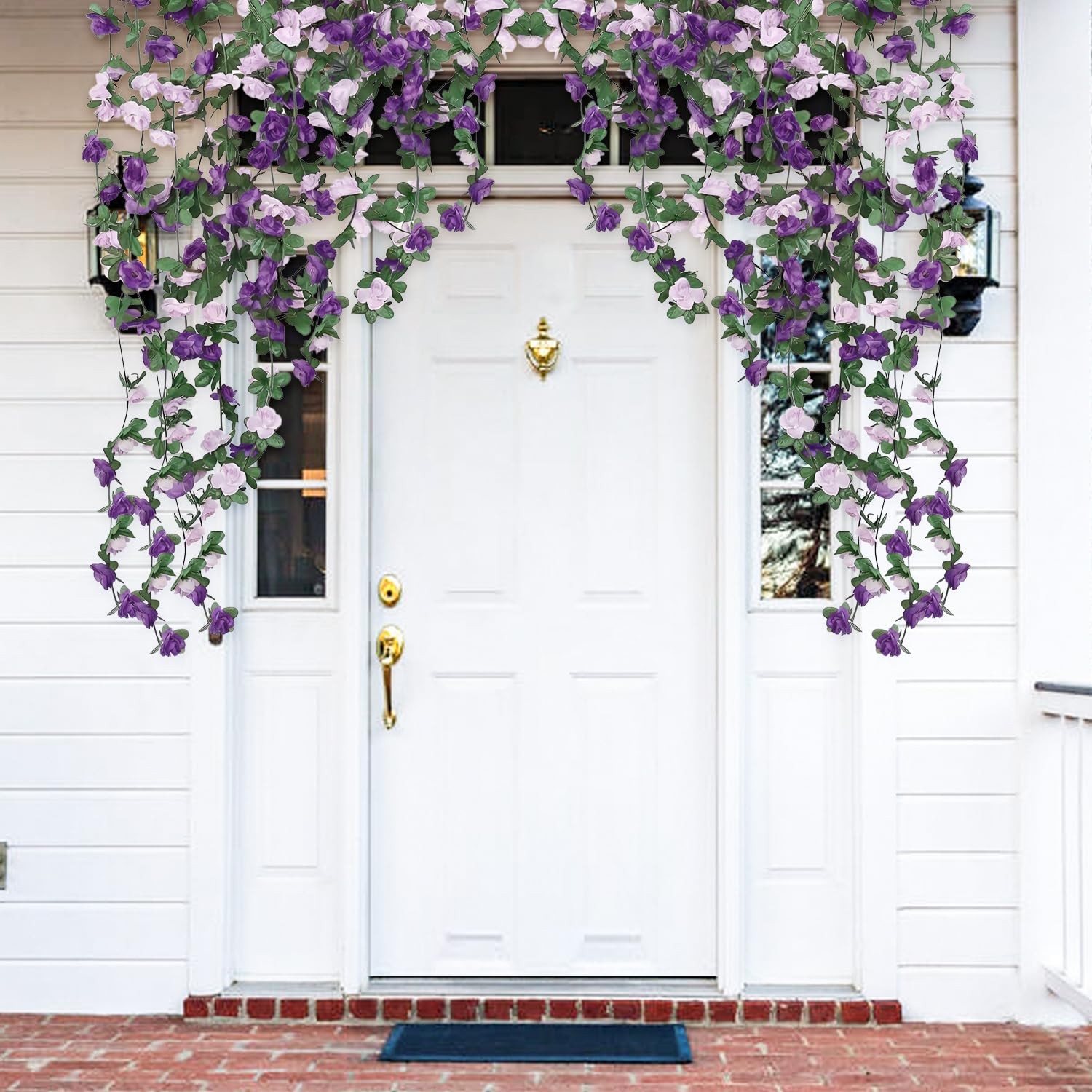 8 Pcs x 8.2 ft Artificial Flower Garland,Hanging Fake Roses Vine for Backdrop…