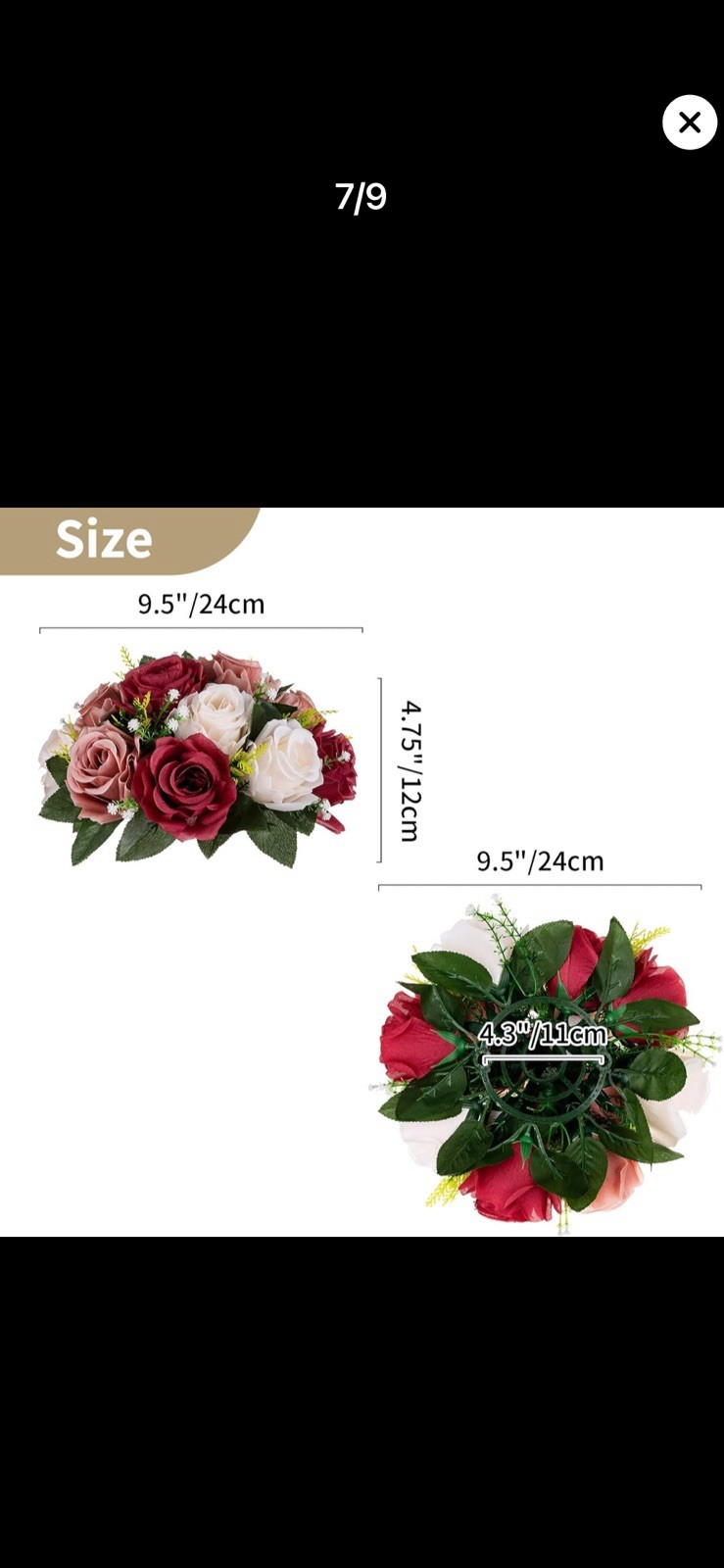 Nuptio Artificial Flower CenterPieces For Tables 10 Piece Burgundy & Dusty Rose