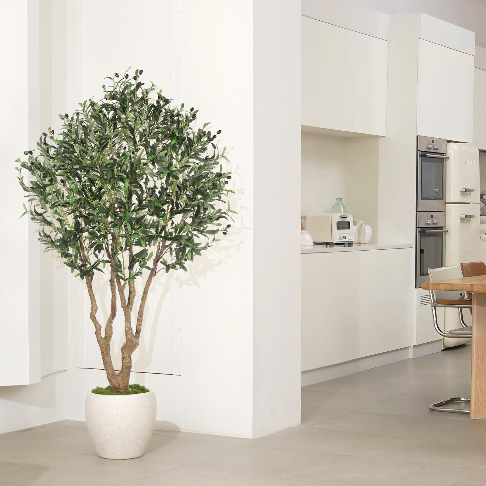 Faux Olive Tree 6ft – Olive Trees Artificial Indoor with Large Olive Branches…