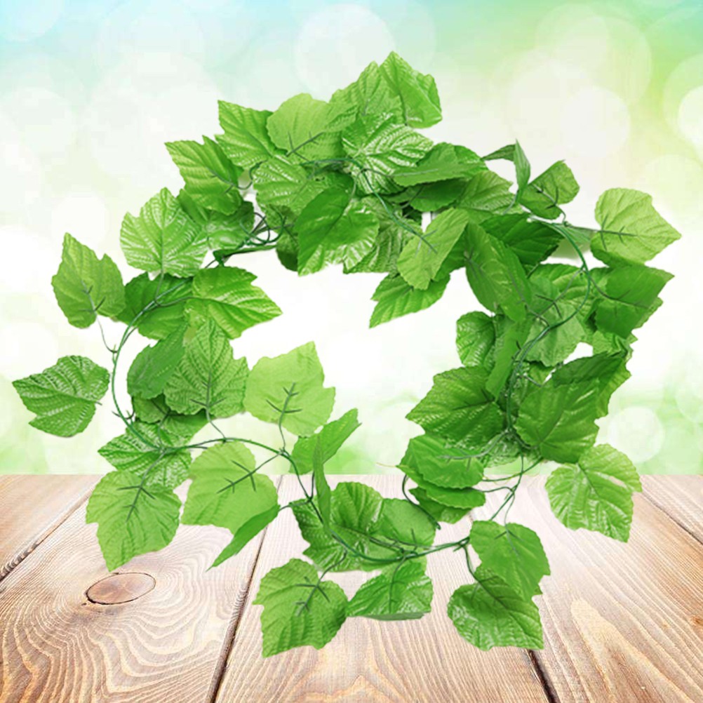 12Pcs Faux Plastic Vine Reusable Simulation Green Plants Wedding Decoration