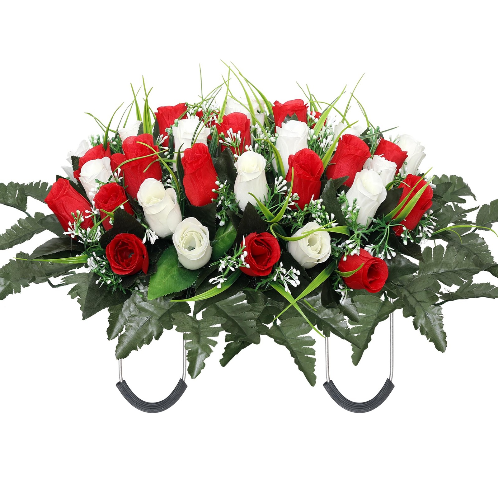 Artificial Cemetery Flower Headstone Flower Saddle Grave Rose Flowers for Cem…