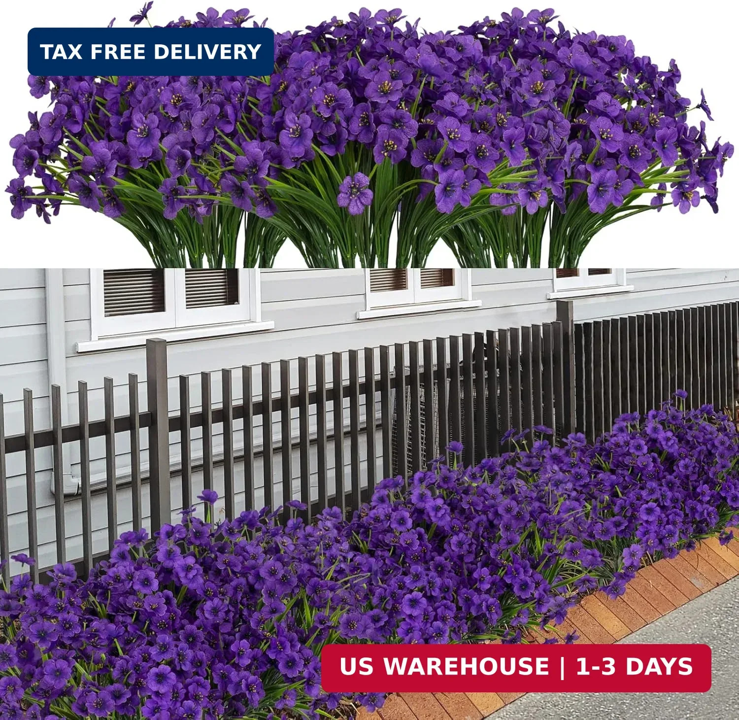 LikSoor 21 Bundles Artificial Outdoor UV Resistant Flowers No Fade Fake Outside