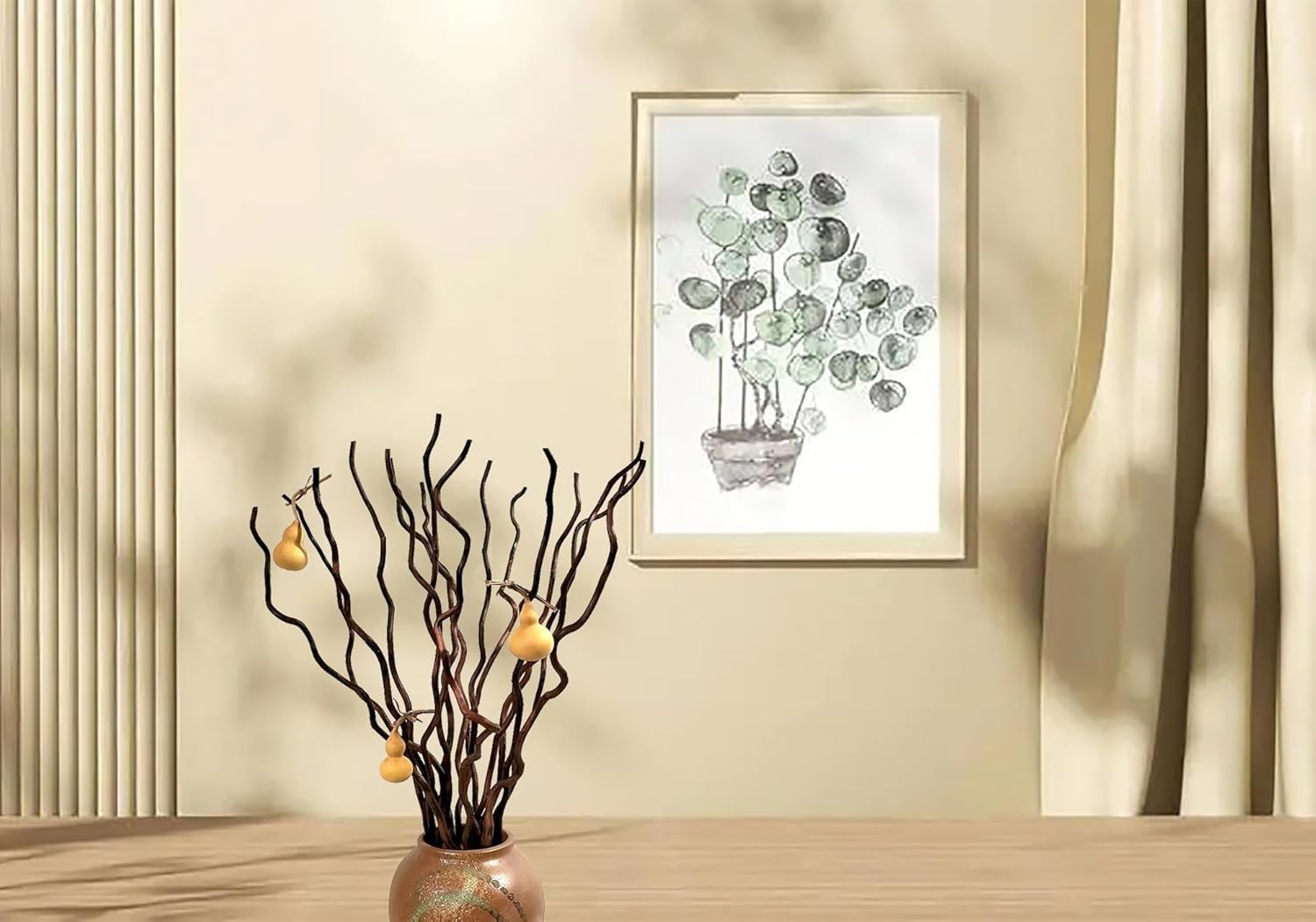 14-15 Pcs Dried Curly Willow Branches 21-23 Inch Natural Dried Plants Decorat…