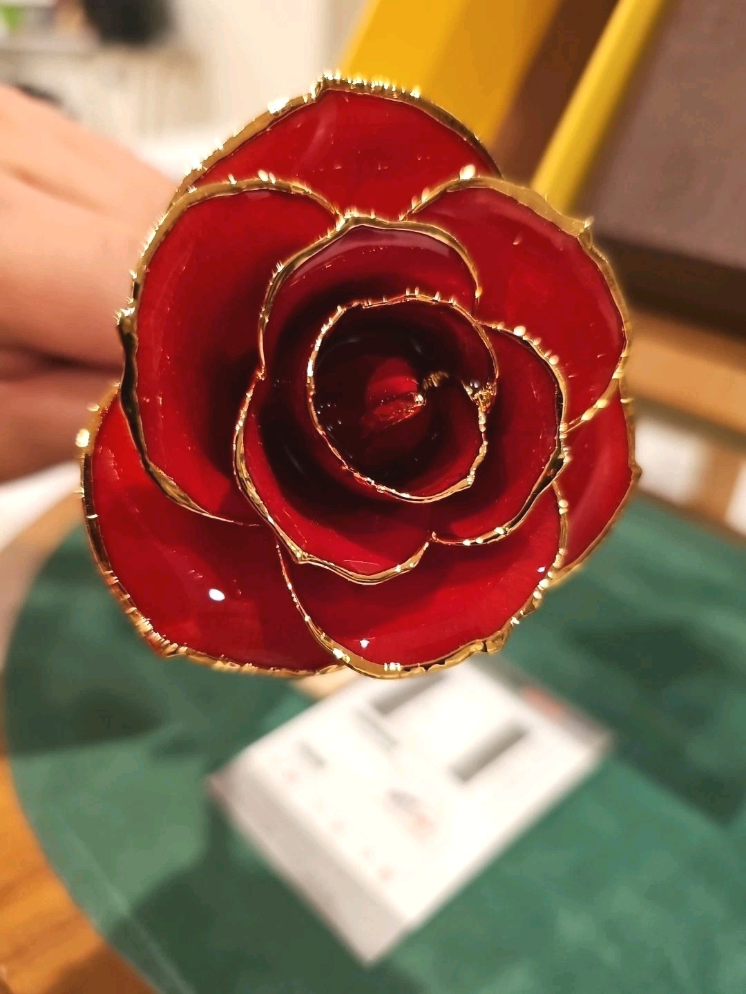 24K Gold Dipped Long Stem Real Rose in Gift Box – Perfect gift for any occasion!