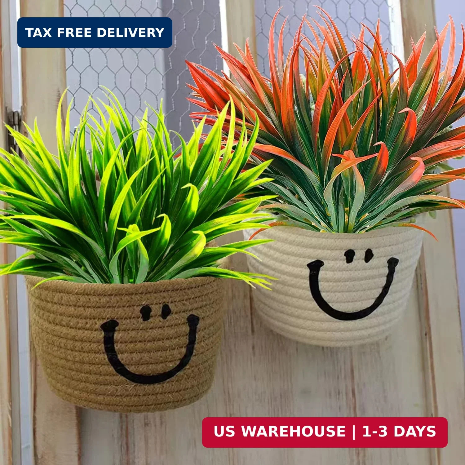 8 Pcs Outdoor Fake Plants UV Resistant Artificial Tall Grass Plants Faux Tropica