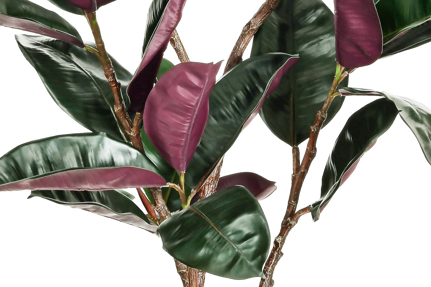 4.5FT Artificial Rubber Tree – 54.5 Inch Tall Fake Plant Indoor Faux Tree with B