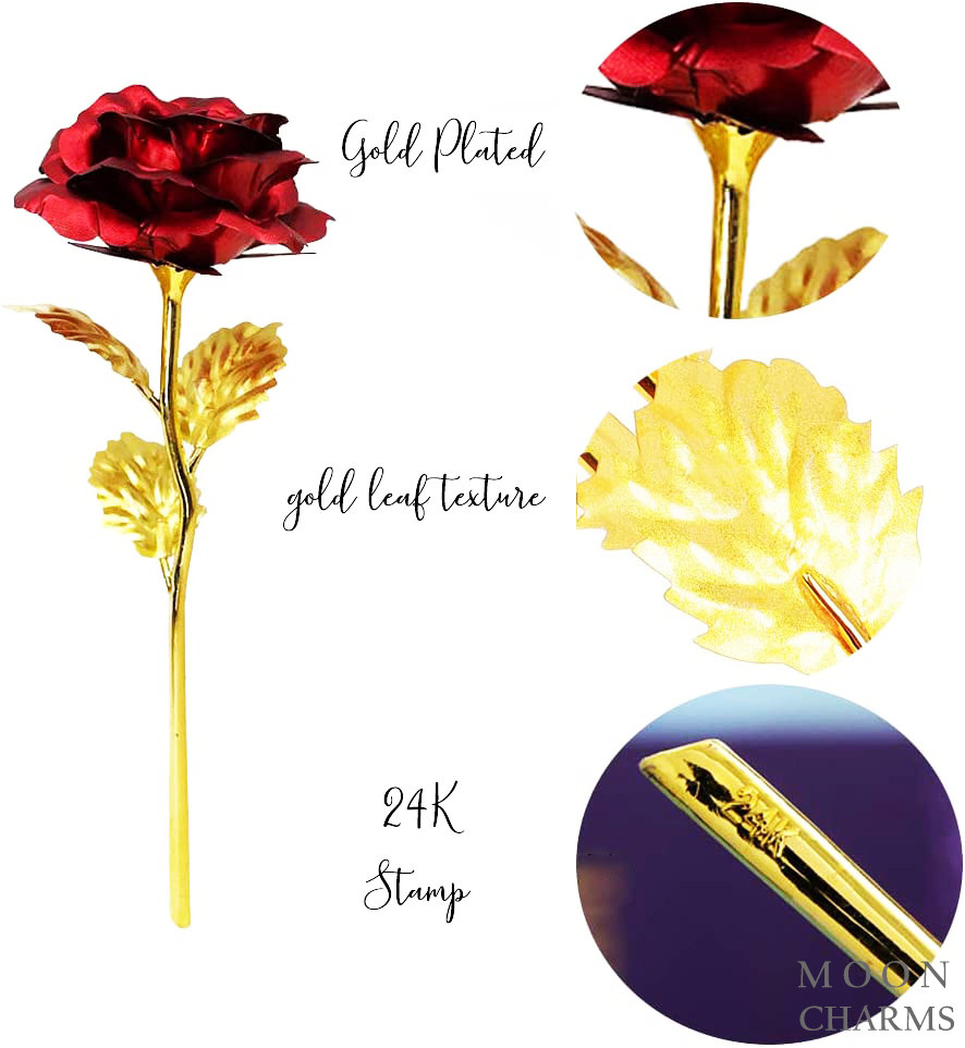 Luxury Gold Rose Flower 24K For Valentines Day Gifts Girlfriend Gift LOVE Her ❤️
