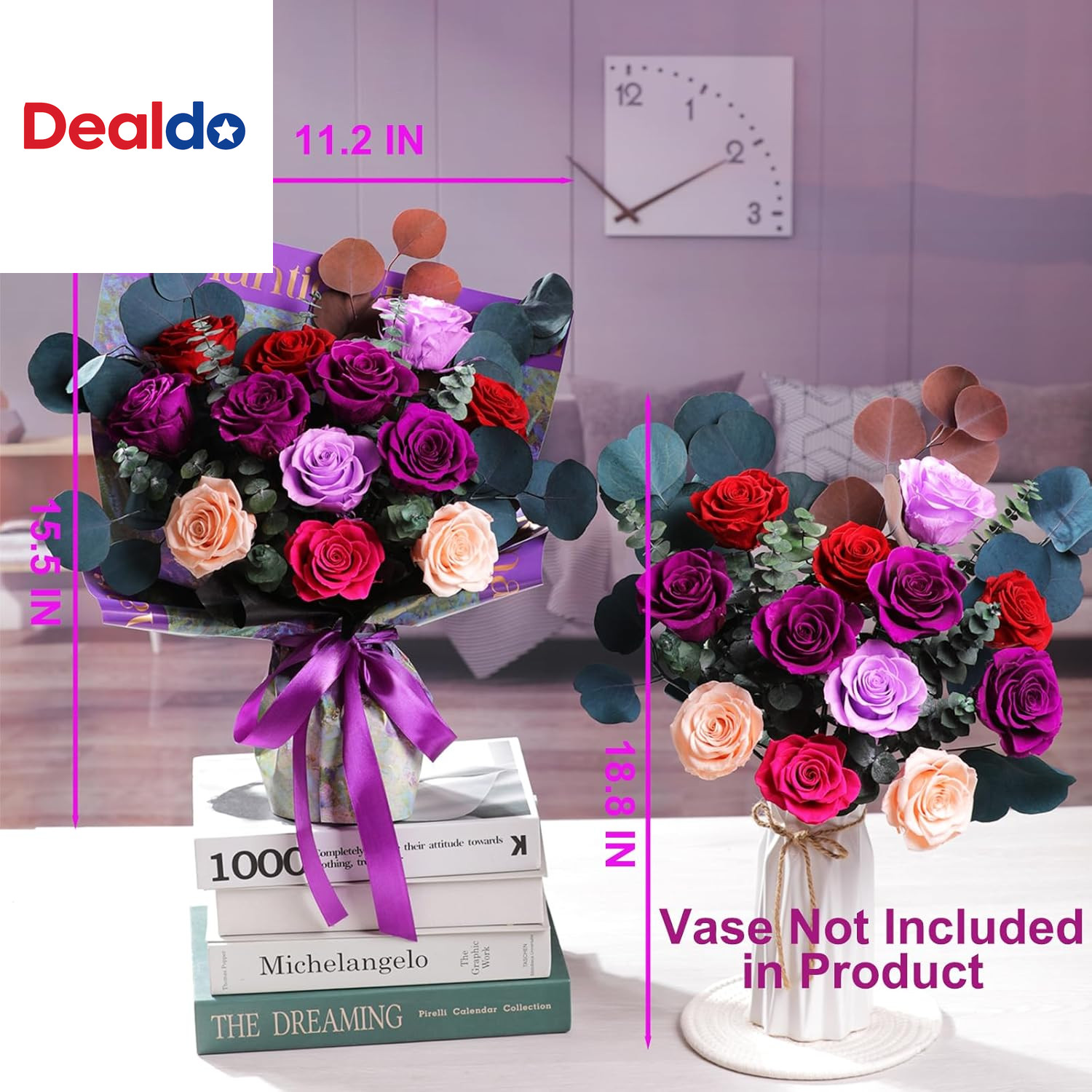 Flowers for Delivery Birthday Flowers Gift for Her,Preserved Flowers Bouquet 12