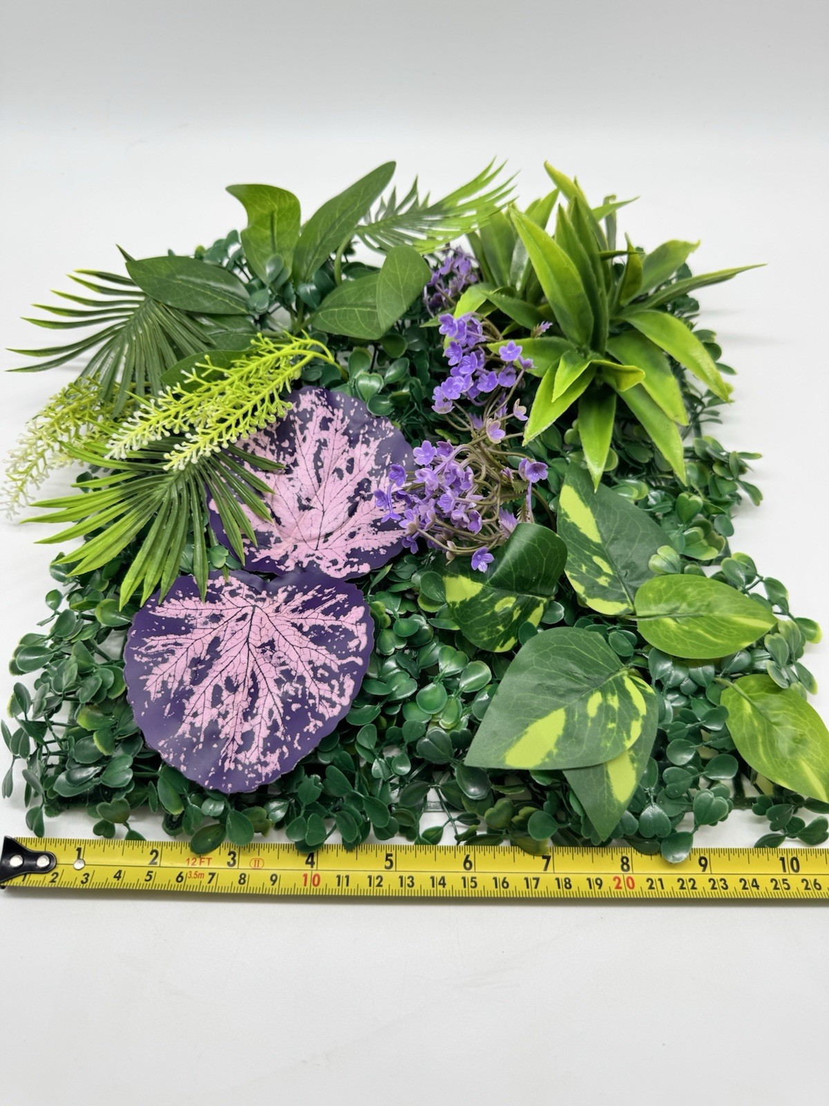 Artificial Green Plant Wall Panels Pack of 2 Faux Grass Flower Decor